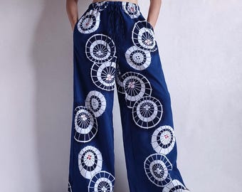 One-of-a-Kind Vintage Yukata Wide Pants | Upcycled Japanese Cotton | Handmade in Japan | FREijA