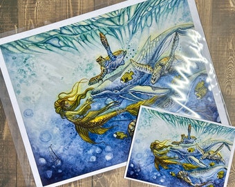 Sentinel of the Sea Mermaid Art Print