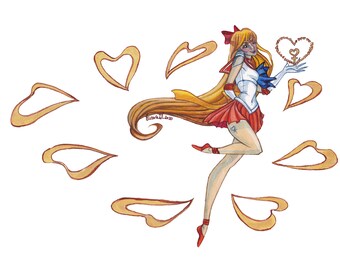 sailor venus love and beauty shock sailor moon anime etsy