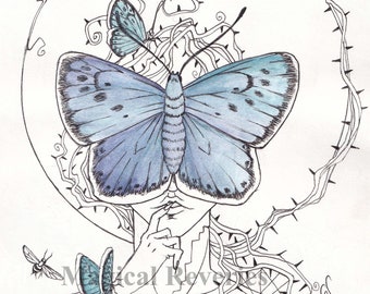 Big Blue Butterfly Art Print