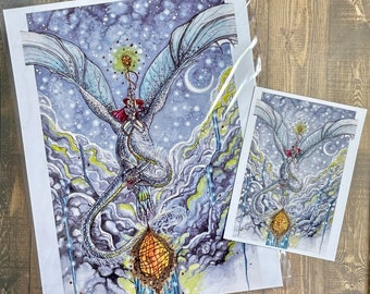 Re-write The stars Dragon Art Print and Mini Print