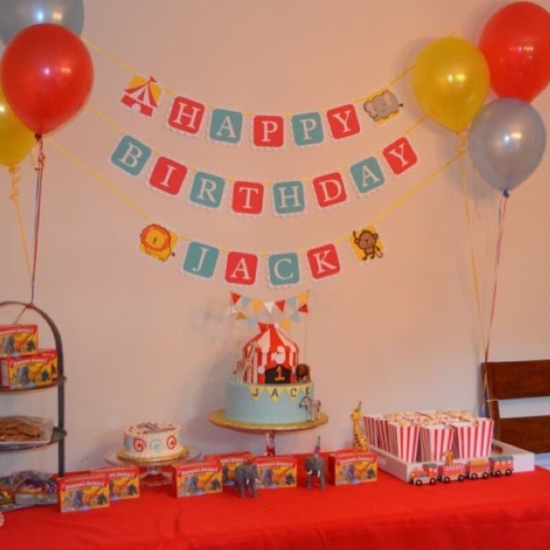 Personalize BIG Top WELCOME Circus Banner Sign Birthday party decoration
