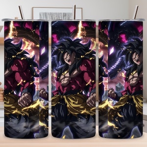 Dragon Ball GT Goku Super Saiyan 4 Tumbler Wrap | Anime 20oz Skinny Cup Sublimation Design | DBZ SSJ4 Digital Art for Fans & Gifts
