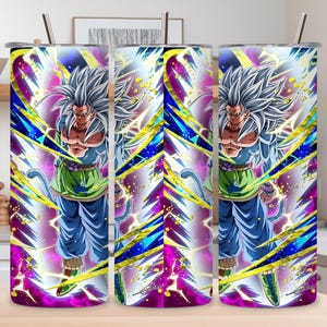 Dragon Ball Tumbler Wrap 20oz – Ultra Instinct Goku Digital PNG – Anime Cup Sublimation Design for Cricut & Crafts
