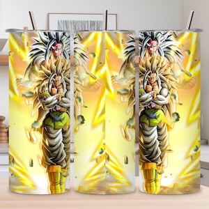 Dragon Ball Tumbler Wrap 20oz – Goku Super Saiyan PNG – Anime Cup Sublimation Design for Cricut & Digital Crafts