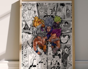 Póster de manga de Goku - Son Goku - Paneles de manga seleccionados - Impresión digital
