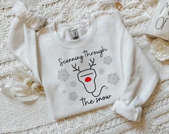 Ultrasound Tech Christmas SVG • Sonographer Reindeer Design • Scanning Through the Snow • Medical Christmas Shirt PNG