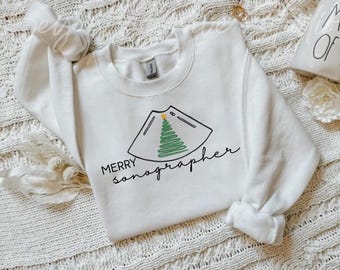 Merry Sonographer Christmas Tree SVG PNG • Ultrasound Tech Holiday Clip Art (Digital Download)