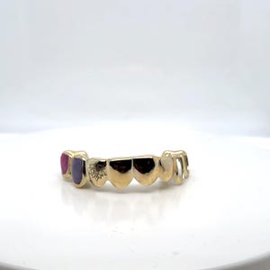 10K Open Face Grillz with Colored Enamel | Custom Gold Teeth | Includes Mold Kit