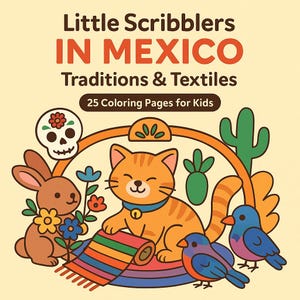 Mexico Coloring Pages for Kids – 25 Printable Sheets | Little Scribblers | Mayan Ruins, Beaches, Culture | Digital Download