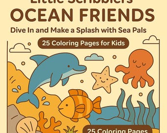 Ocean Friends Malseiten 25 Meerestier Printables (Digitaler Download