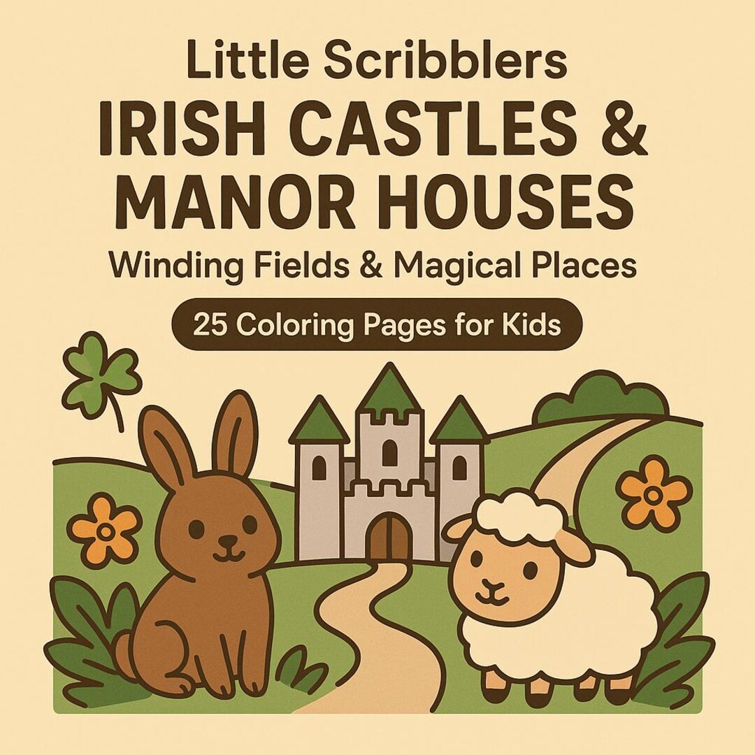 Irish Castles & Manor Houses Coloring Pages for Kids | 25 Printable ...