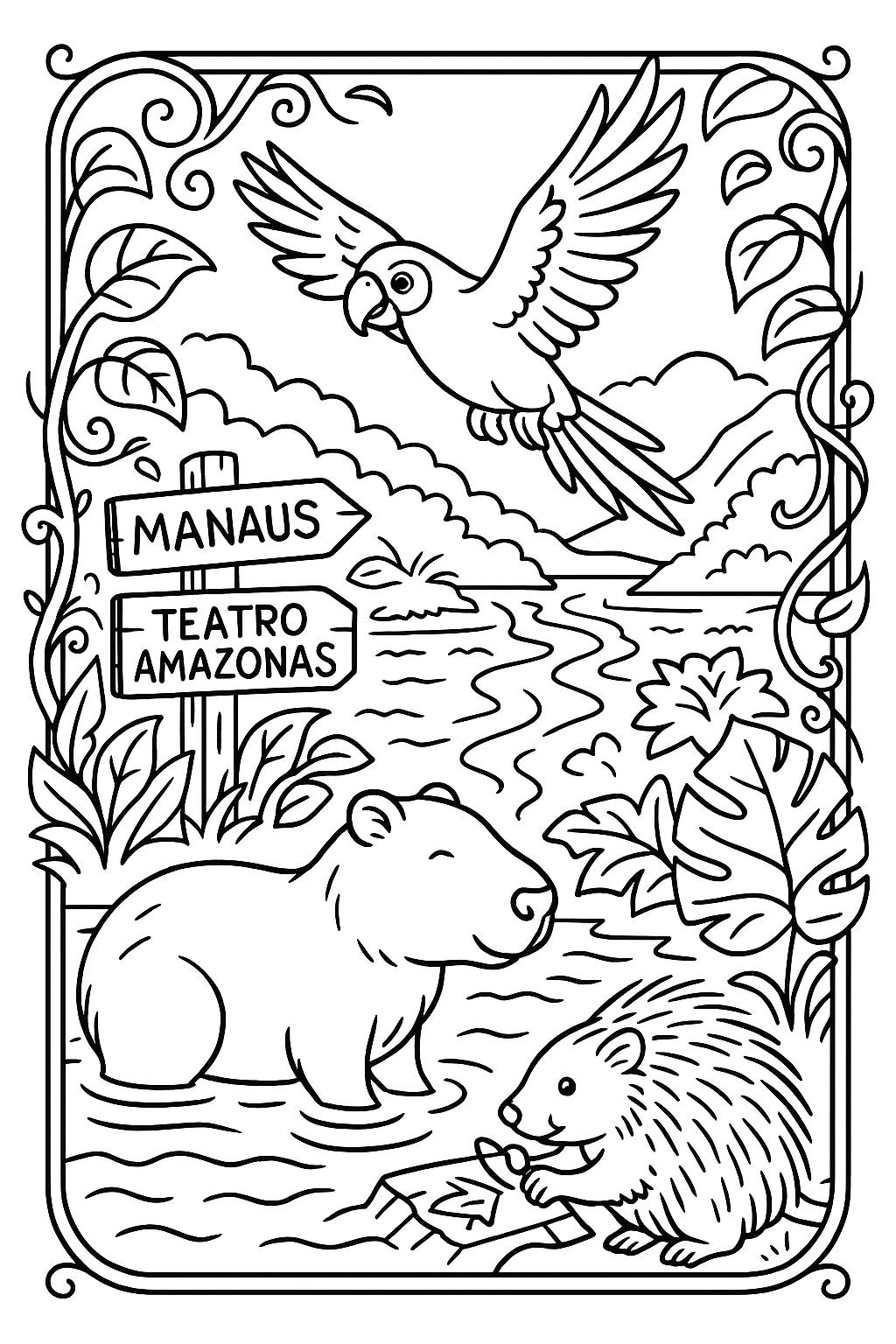 Brazil Coloring Pages for Kids – Rainforest, Wildlife, Landmarks ...