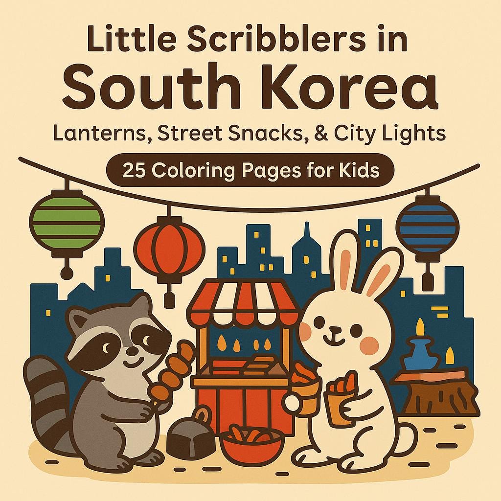 South Korea Coloring Pages: Korean Culture, Animals (digital Download 8 ...