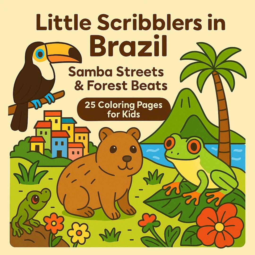 Brazil Coloring Pages for Kids – Rainforest, Wildlife, Landmarks ...