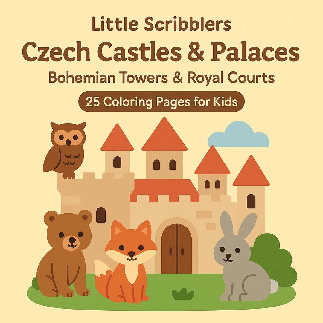 Czech Castles & Palaces Coloring Pages for Kids | 25 Printable Sheets ...
