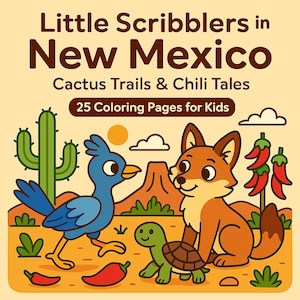 New Mexico Coloring Pages for Kids – 25 Printable Sheets | Little Scribblers | Landmarks, Desert, Wildlife | Digital Download