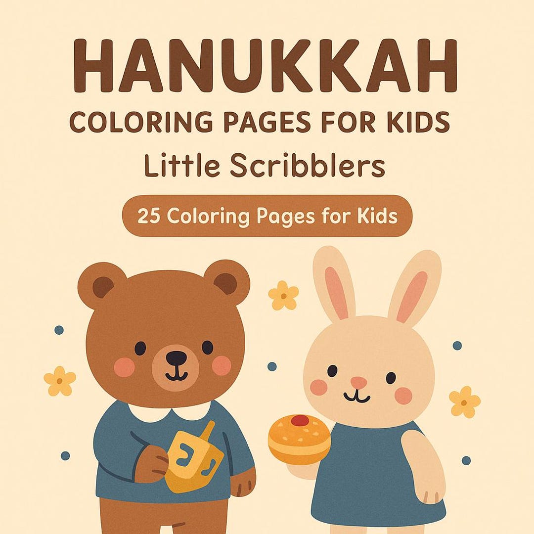 Hanukkah Coloring Pages for Kids – 25 Printable Sheets (digital ...