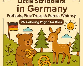 Deutschland Malbuch für Kinder: Schwarzwald & Bayern Themen (Digitaler Download)