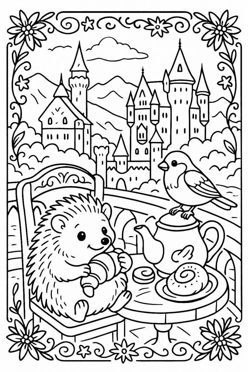 German Castles & Palaces Coloring Pages for Kids | 25 Printable Sheets ...