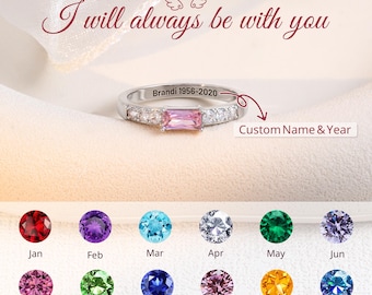 Gedenk Birthstone Ring, Umarmung vom Himmel Geschenk