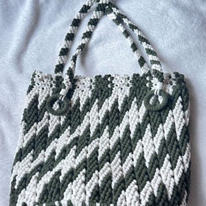 Olive Twist Macramé Tote