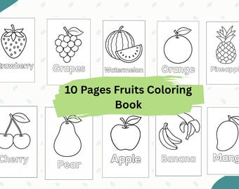 Fruits Coloring Pages for Kids: Fun Printable Activity Book (Instant Digital Download)
