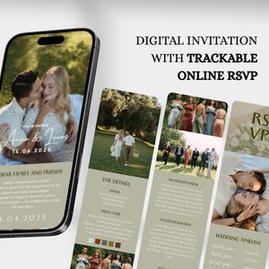 Digital Wedding Invitation Web Wedding Announcement Canva Wedding Invite Template Wedding Invitation Minimal Wedding Invitation Website Edit