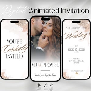 Hochzeitseinladung Video Vorlage Hochzeit Canva Animierte Hochzeitseinladung Minimalistische Hochzeitsansage Vorlage Canva Trackable Antwortkarte
