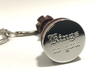 Engraved "KINGS TO YOU" King Chess Piece Keychain