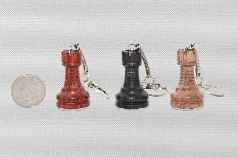 Custom Engraved Rook Chess Piece Keychain - Etsy