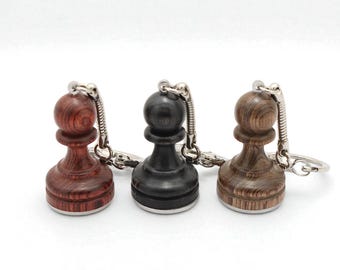 Custom Engraved Pawn Chess Piece Keychain