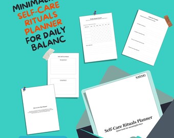 Minimalist Self-Care Rituals Planner: Daily & Weekly Wellness Journal (PDF Printable)