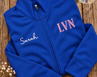 Personalized Embroidered LVN Full Zip Jacket, Licensed Vocational Nurse Shirt jacket, LVN Graduation Gift
