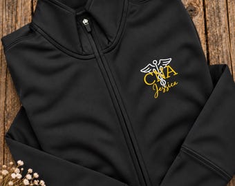 Embroidered CNA Nurse Full Zip Jacket, Certified Nursing Assistant Tee, CNA Name Appreciation, CNA Graduation Gift, Nursing Assistant Shirt