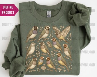 Fringuelli Natura Uccello PNG, Uccello Gouldian PNG, Clipart Uccello Passero, Design Vintage Uccellini, Download Istantaneo