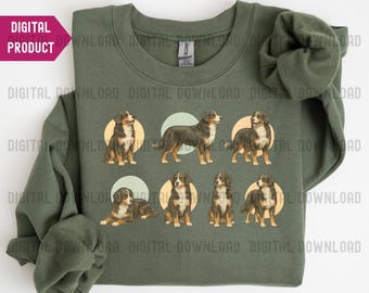 Bernese Mountain Dog PNG, Farm Dog PNG, Bernese Lover Gift, Sublimation Dog Design, Dog Lovers Clipart