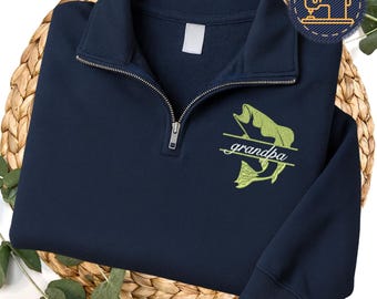 Camisa de pesca personalizada bordada para o vovô, presente para o novo vovô, camisa personalizada para o avô, J050