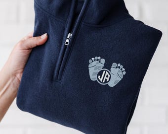 Sudadera de enfermera con cremallera de un cuarto y bordado personalizado, jersey de 1/4 para trabajo de parto y parto, agradecimiento a la enfermera de LD, P028