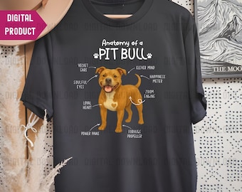 Anatomy of a Pitbull PNG, Dog Owners Gifts PNG, Gift for Dog Lovers, Pitbull Mom, Pitbull Lover, Pitbull Dad PNG, Pitbull Owner Clipart