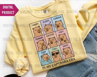 In My Capybara Era PNG, Capybara PNG, Funny Capybara Shirt PNG, Capybara Gift, Kawaii Capybara, Sublimation Clipart