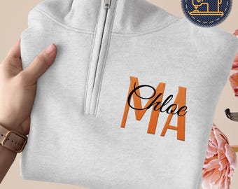 Medical Assistant Embroidered Quarter Zip Sweatshirt, Nurse Love 1/4 Zip Sweater, Nurse Life Sweater, MA Zipper, J111