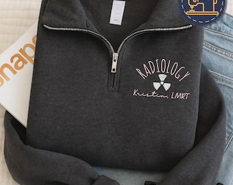 Embroidered Rad Tech LMRT 1/4 Zip Sweatshirt, Custom RT Pullover