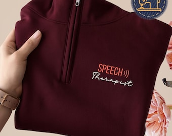 Sudadera con cremallera de un cuarto para logopedia, jersey para logopeda, sudadera para logopeda, regalo de graduación de terapia ocupacional, J135