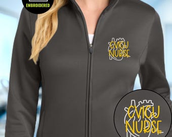 CVICU Nurse Embroidered Full Zip Fleece, Cardiovascular ICU Nurse Workwear, Critical Care Staff and Nurses Week Gift