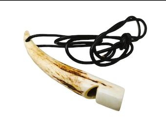 Handmade Stag Horn Dog Training Whistle: High Pitch, Single Tone