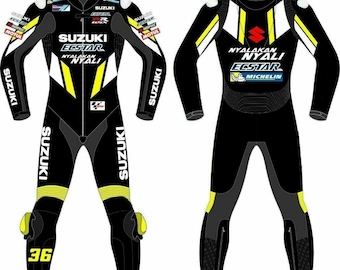 SUZUKI ECSTAR motorcykeldräkt i ett stycke
