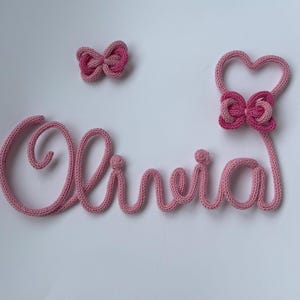 Custom knitted Wire Name Sign – Personalized Wall Art – Nursery Decoration - letter wall art - Baby newborn gift - girl or boy - tricotin