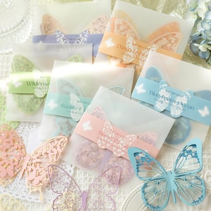 Schmetterling Spitzenpapier Set | Spitze Ephemera, Scrapbook Papier, Junk Journal Kit, Ephemera Zubehör, Kraft Papier für Journaling, Scrapbooking