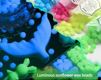 Cuentas de cera luminosas que brillan en la oscuridad / Cuentas de cera para sellar / Cuentas de cera para invitación de boda / Sello de sobre / 26 g / 100 piezas / Bolsa